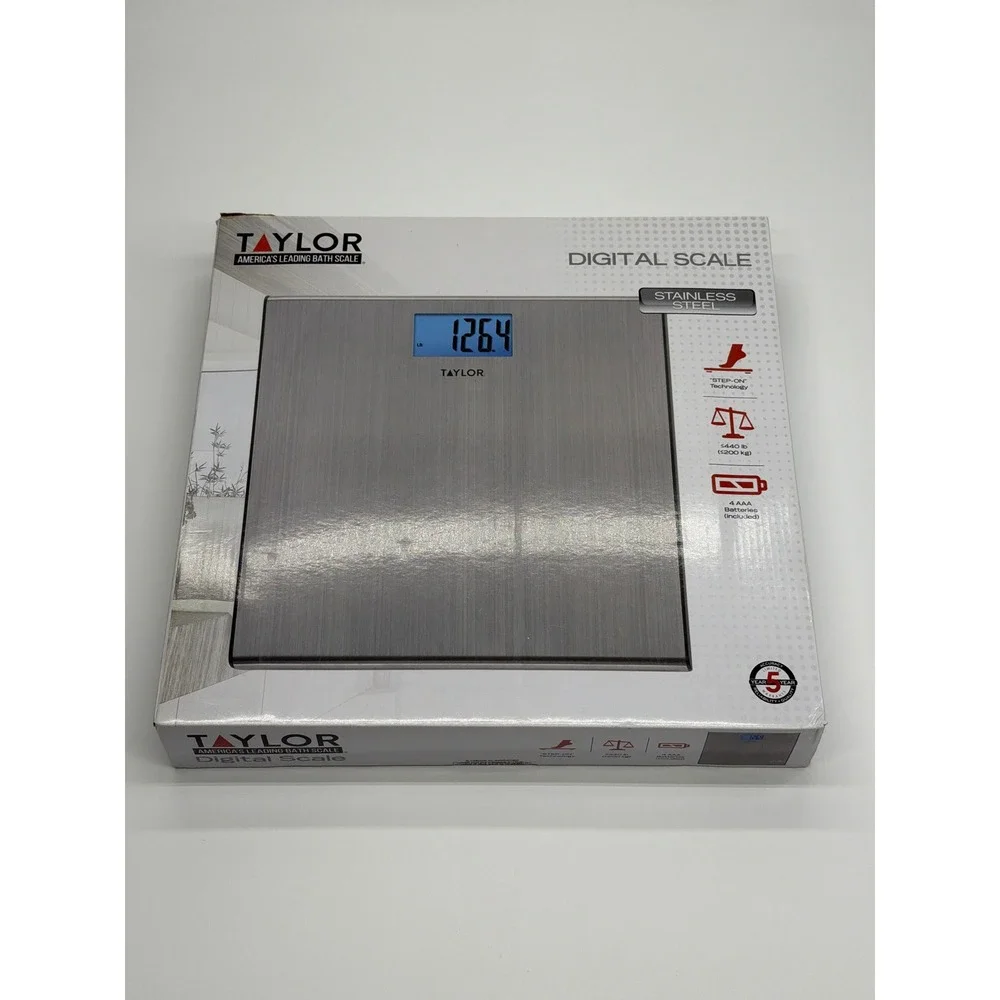 Taylor Digital‎ Bath Scale 7403 Stainless Steel 440lb Capacity Backlit LCD New